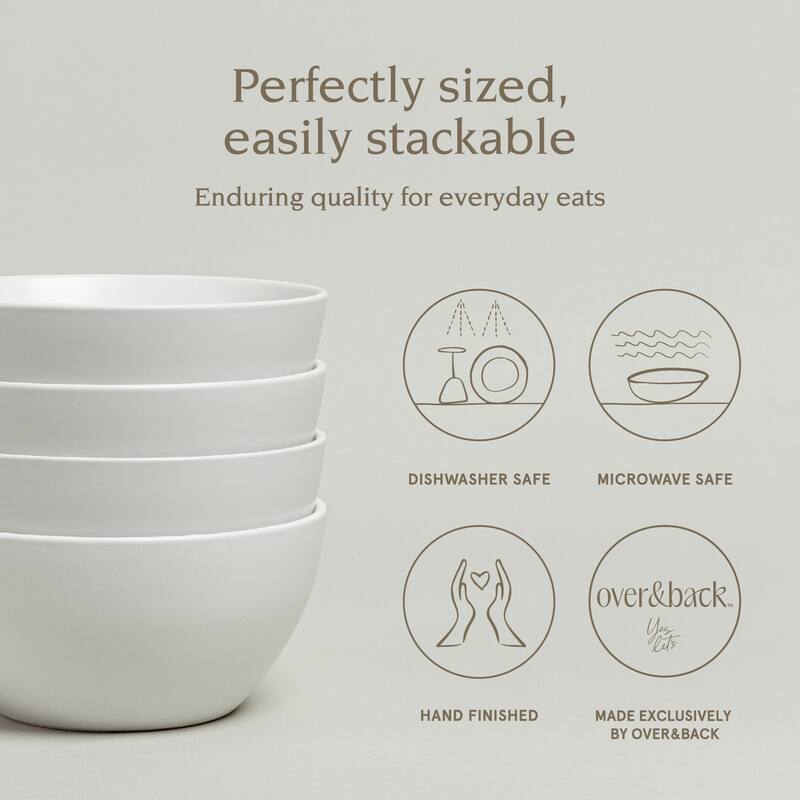 over&back Coupe 25oz Semi-Matte Stoneware Cereal Bowls
