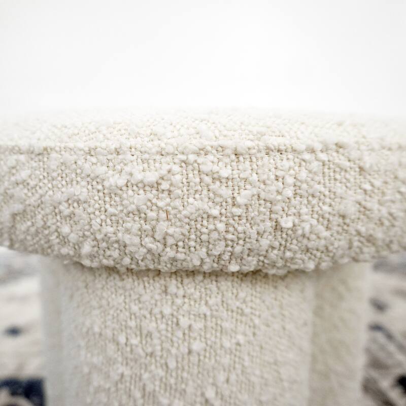 Sora Japandi Style Elegant Ivory Boucle Stool