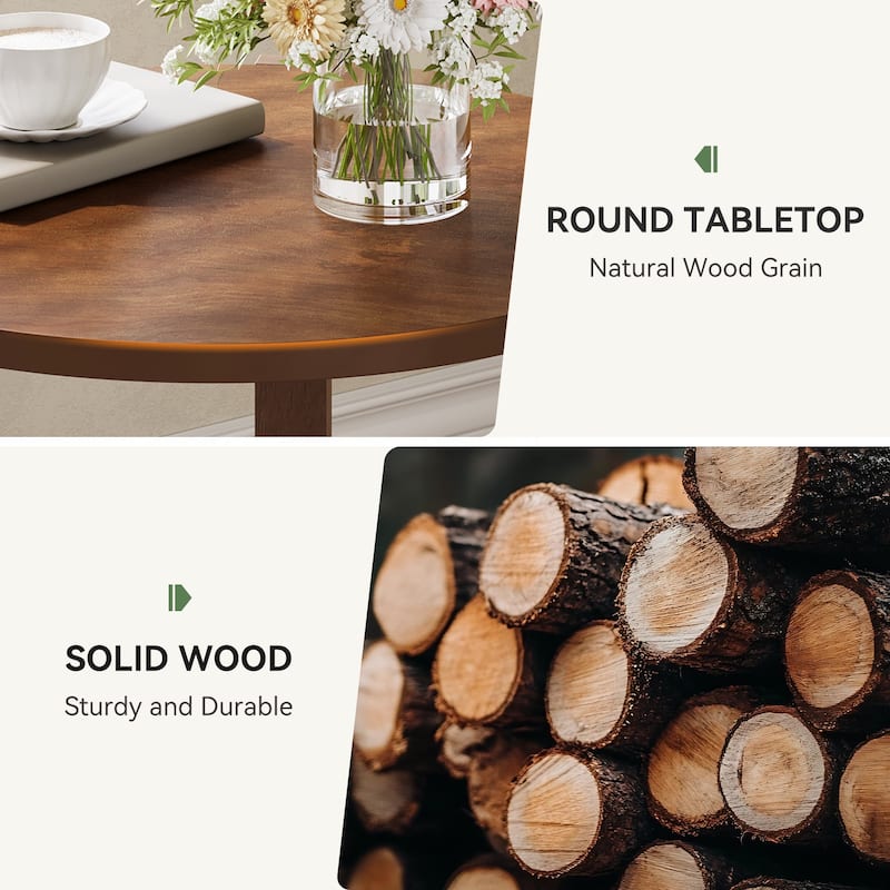 Solid Wood Side Table for Living Room