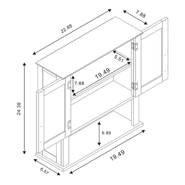 Turner Modern White Finished Wood 2Door Bathroom Wall Storage