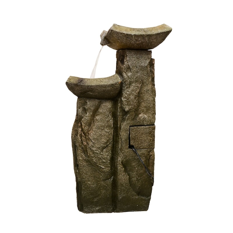 36.25" LED Warm White Lights Cascading Outdoor Garden Fountain