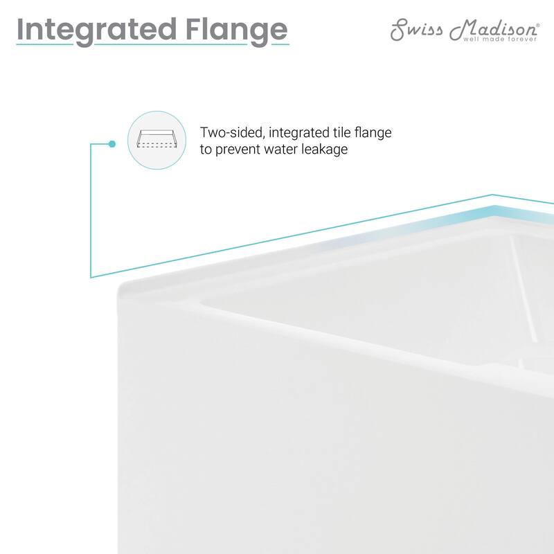 Voltaire 72" x 36" Right-Hand Drain Alcove Bathtub with Apron and Armrest - 72x36 Right