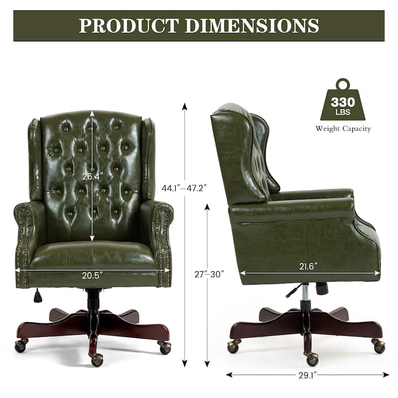 AVAWING Classic Executive Office Chair High Back Wingback Boss Chair