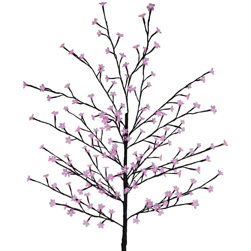 6' Pre-Lit Pink LED Light Sakura Cherry Blossom Flower Artificial Tree