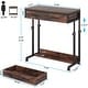 preview thumbnail 26 of 29, Adjustable Side Table Portable Desk with Drawers and Wheels for Home Office