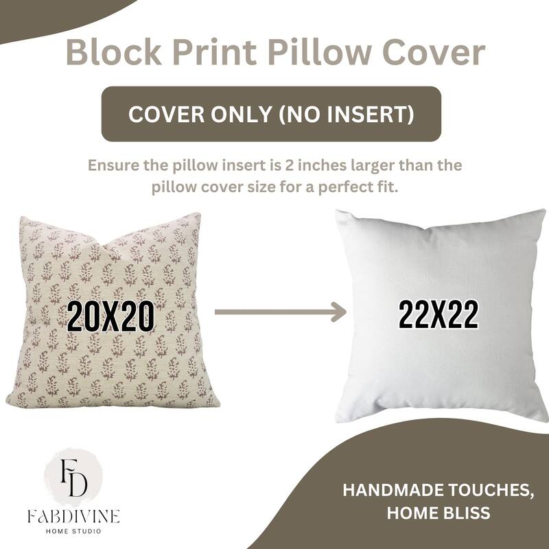 Fabdivine Handmade Floral or Weave Yellow Pillow Cover in Soft Linen for Block Print Room Boho Spring Home Décor, Lehar