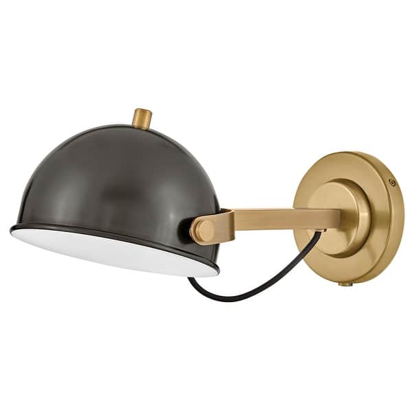 slide 2 of 11, Hinkley Lighting 46470 Spence 7" Tall Wall Sconce Black / Heritage Brass