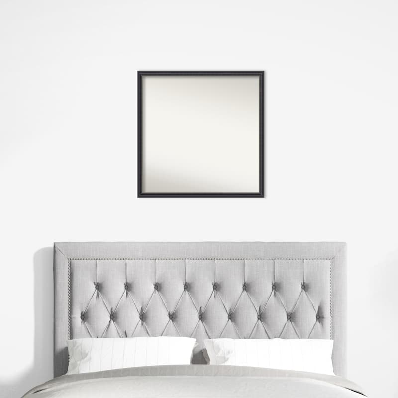 Stylish Black Non-Beveled Wood Framed Wall Mirror - Stylish Black