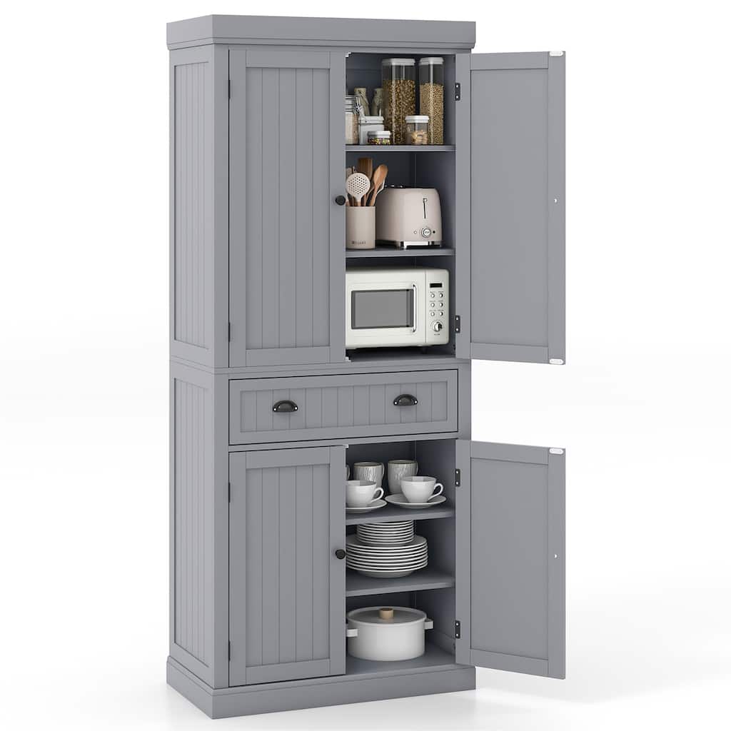 Gymax 72'' Kitchen Pantry Storage Cabinet Tall Freestanding Cupboard - See Details