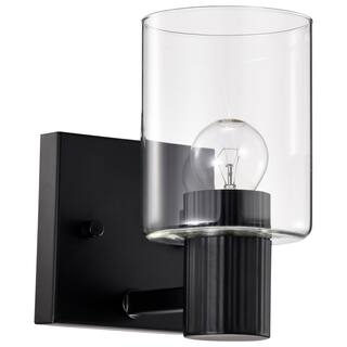 Clarksville 1 Light Vanity Matte Black with Clear Glass