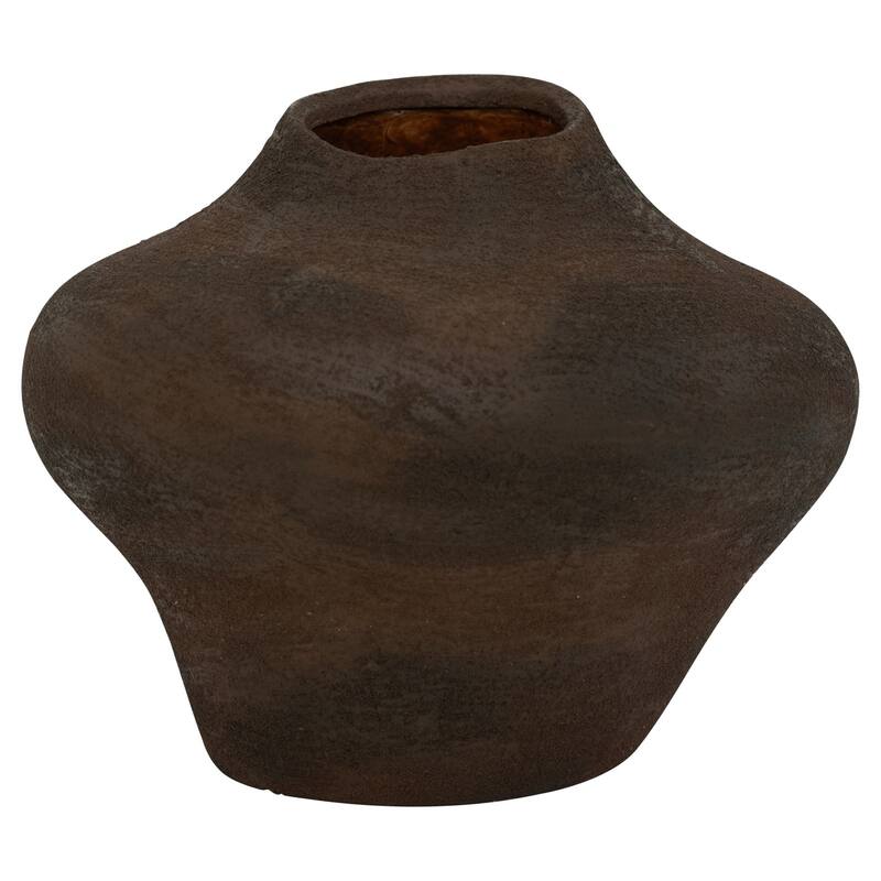 Handmade Ceramic Mason Vase - 11.75" - Brown