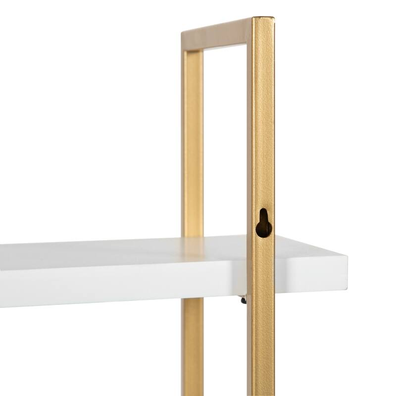 Kate and Laurel Leigh Wood and Metal Wall Shelf
