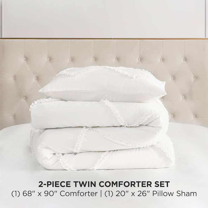 Juicy Couture Diamond Ruffle Reversible Comforter Set - Bed Bath ...