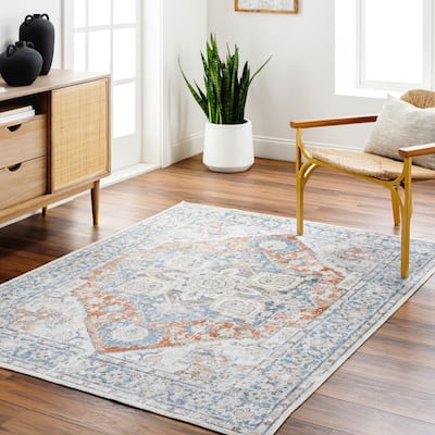 Livabliss Lillian Oriental Medallion Machine Washable Area Rug