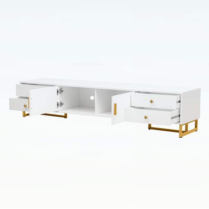 Modern TV Stand with Storage,Living Room Media Console Cabinet
