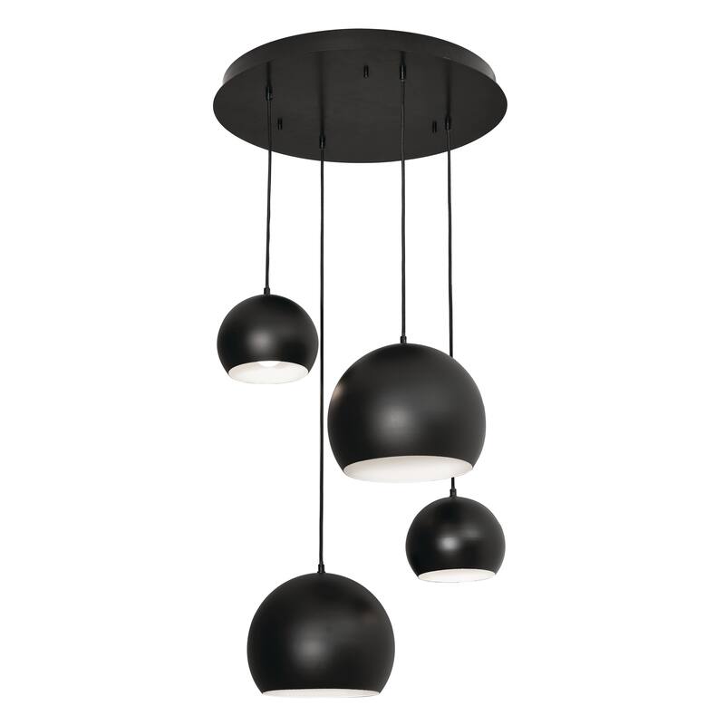 Roxy Medium Base Quadruple Pendant - Black