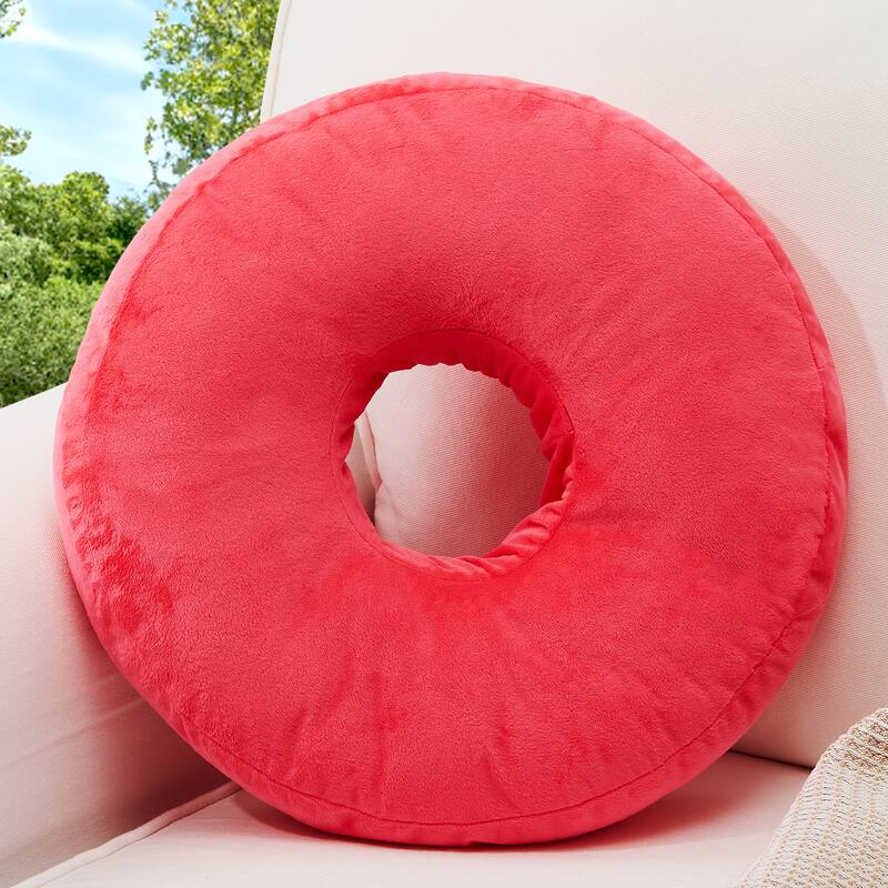 Cheer Collection Super Soft Round Donut Pillow - Assorted Colors