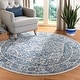 preview thumbnail 64 of 90, SAFAVIEH Brentwood Myrtice Oriental Medallion Rug 11' Round - Navy/Light Grey - Round