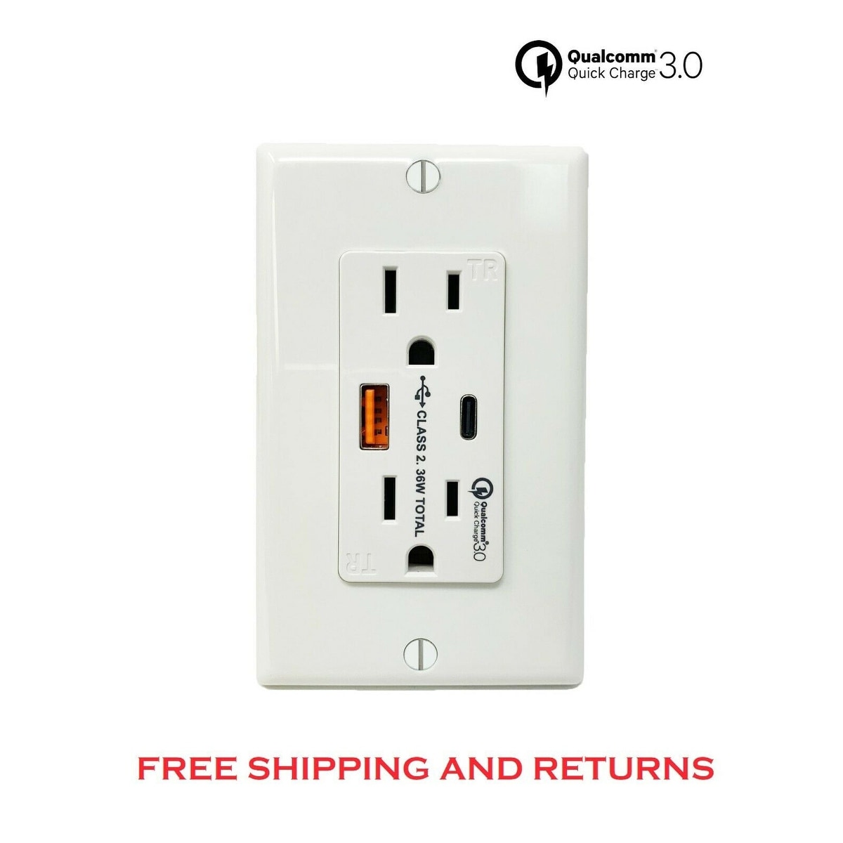 2 USB Ports Wall Charger Type I C G A Outlets 110V 220V A/C Powerful 38W with PD USB-C & QC USB-A Power 