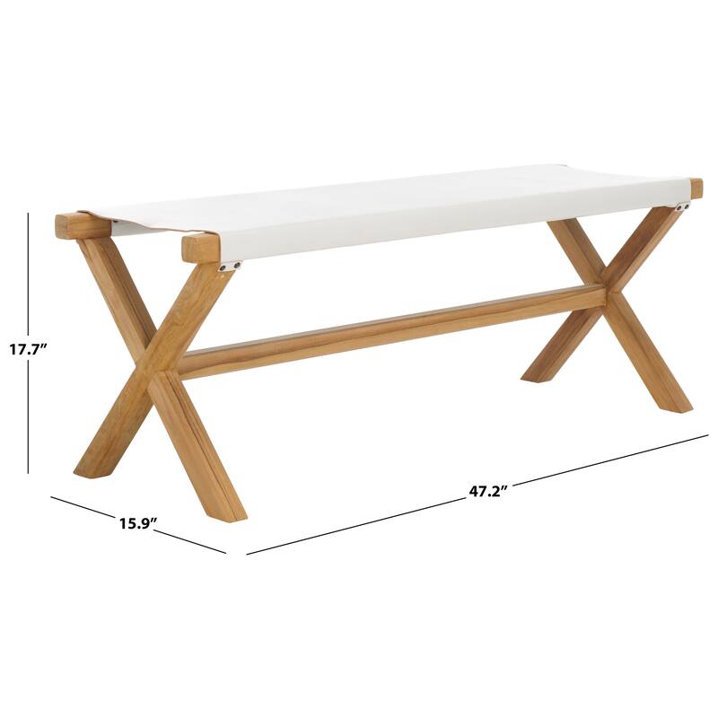 SAFAVIEH Elron X-Leg Bench (Fully Assembled) - 47"W x 16"D x 18"H