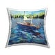 preview thumbnail 1 of 6, Stupell Americana Boat Landscape Printed Throw Pillow Design by Jeanette Vertentes