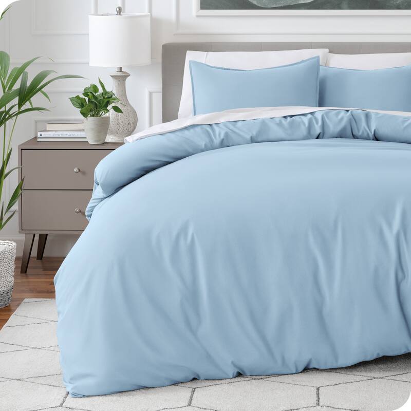 Bare Home Soft Hypoallergenic Microfiber Duvet Cover and Sham Set - Light Blue - Twin XL