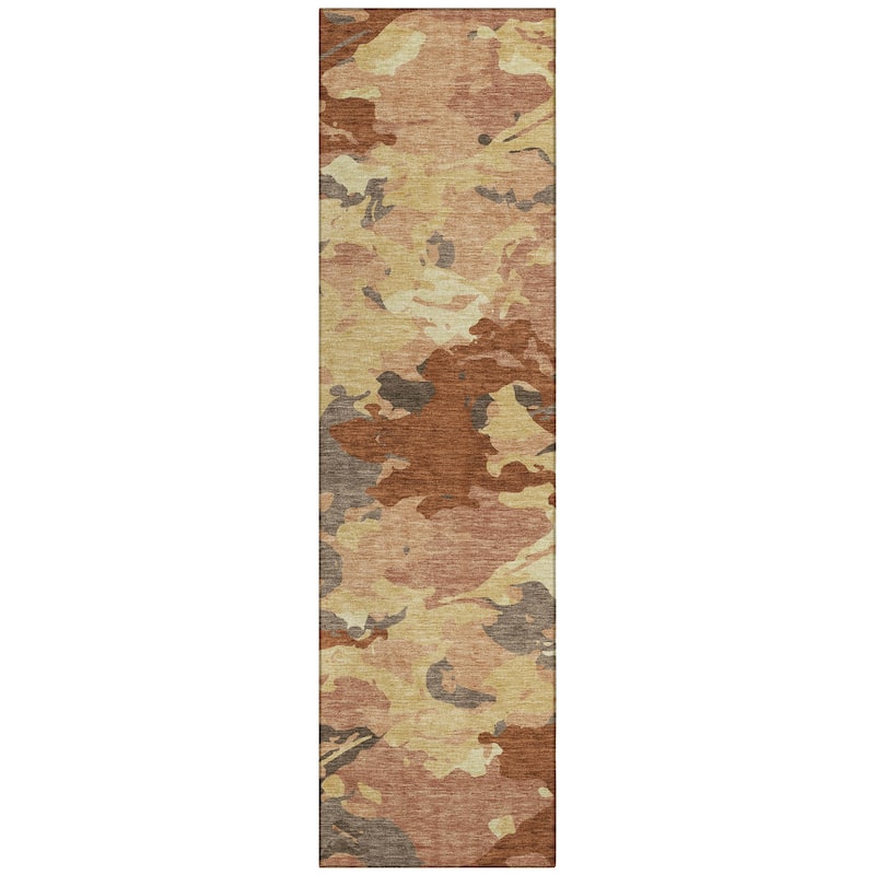 Machine Washable Indoor/ Outdoor Abstract Mexi Chantille Rug