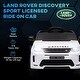preview thumbnail 5 of 8, Land Rover Discovery Sport 12V Kids Ride-On Car with Remote, Music, Lights & Adjustable Speeds - White