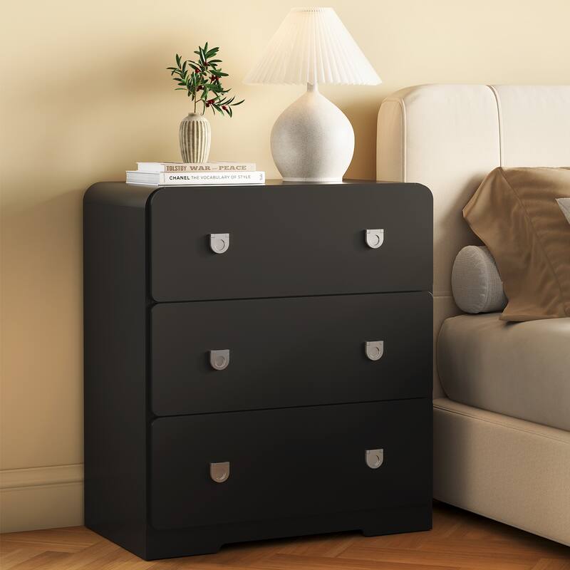 Painted 3-Drawer Nightstand for Bedroom