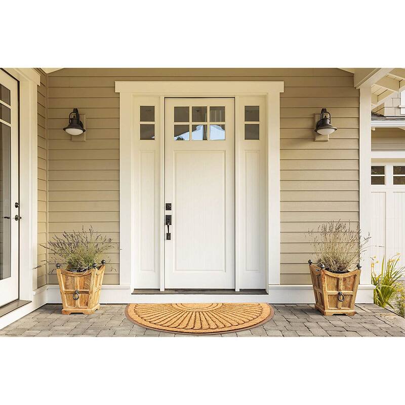 J & M Home Fashions 18" X 30" Natural Rubber Wrought Iron Floor Mat