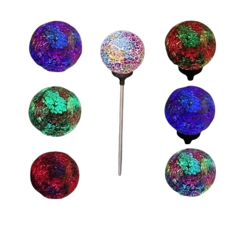 Solar Mosaic Glass Ball Stake Color Changing LED