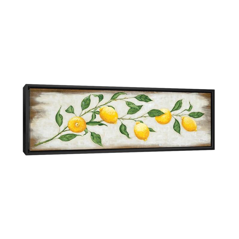 iCanvas "Lemon Branch" by Hollihocks Art Framed Canvas Print - 24x72 - Black