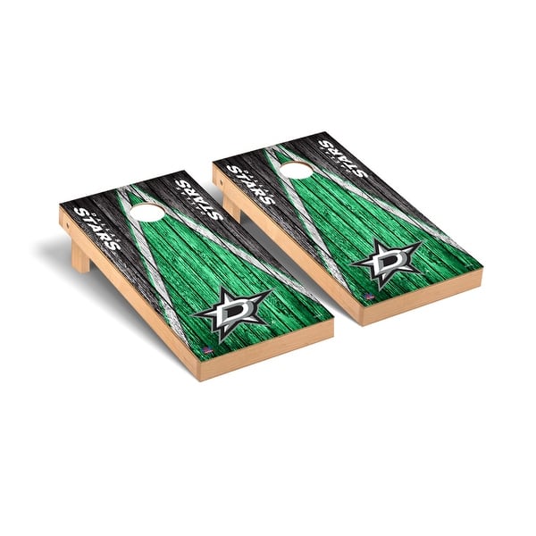 slide 2 of 5, Dallas Stars NHL Triangle Cornhole Board Set Include Carrying Case