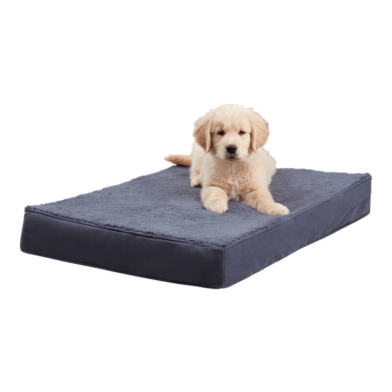 Happy Hounds Oscar Orthopedic Sherpa Dog Bed - Small(36"x24") - Blue Steel