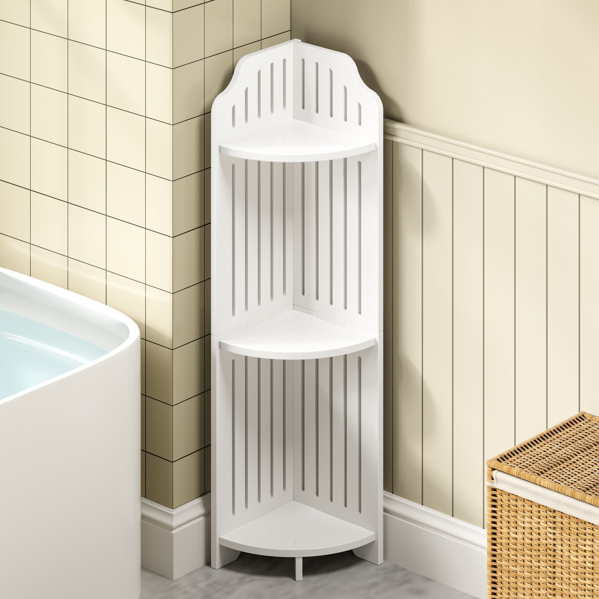 Javlergo Bathroom Corner Shelf, 3/4-tier Small Storage Rack