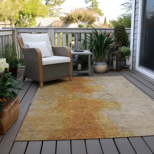 slide 2 of 52, Machine Washable Indoor/ Outdoor Abstract Ombre Chantille Rug Copper - 10' x 14'
