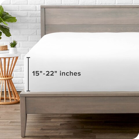 Bare Home Ultra-Soft Microfiber 22 Inch Extra Deep Pocket Fitted Sheet