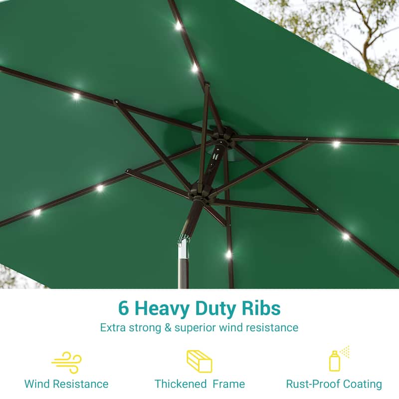 Bonosuki 7.5Ft LED Patio Market Umbrella Outdoor Table Umbrella