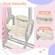 preview thumbnail 27 of 25, 5 in 1 Toddler Slide and Swing Set, Indoor Outdoor Playground Set Toddler Climber Slide Playset with Basketball Hoop for Babies