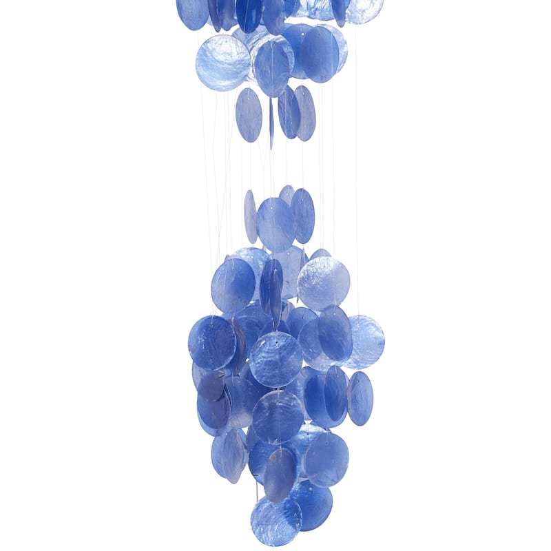 Capiz Shell Waterfall Windchime - White, Purple, Blue - Roche River Decor