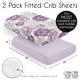 preview thumbnail 6 of 4, Sweet Jojo Designs Boho Shabby Chic Floral Girl 2 Pack Fitted Crib Sheets Solid Purple Ivory Bohemian Vintage Watercolor Elegant