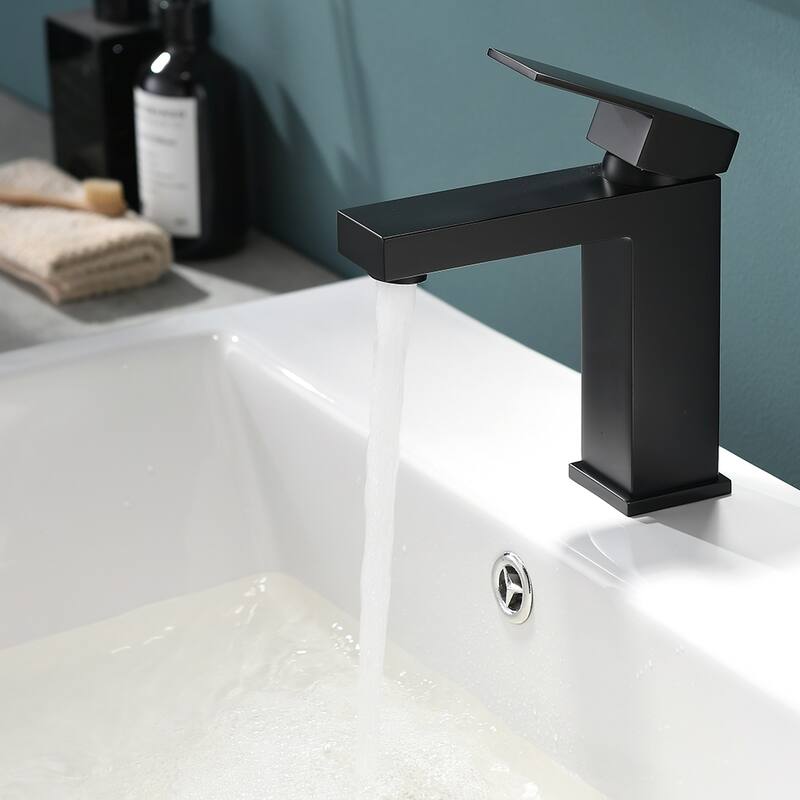 Square Single Handle Bathroom Sink Faucet