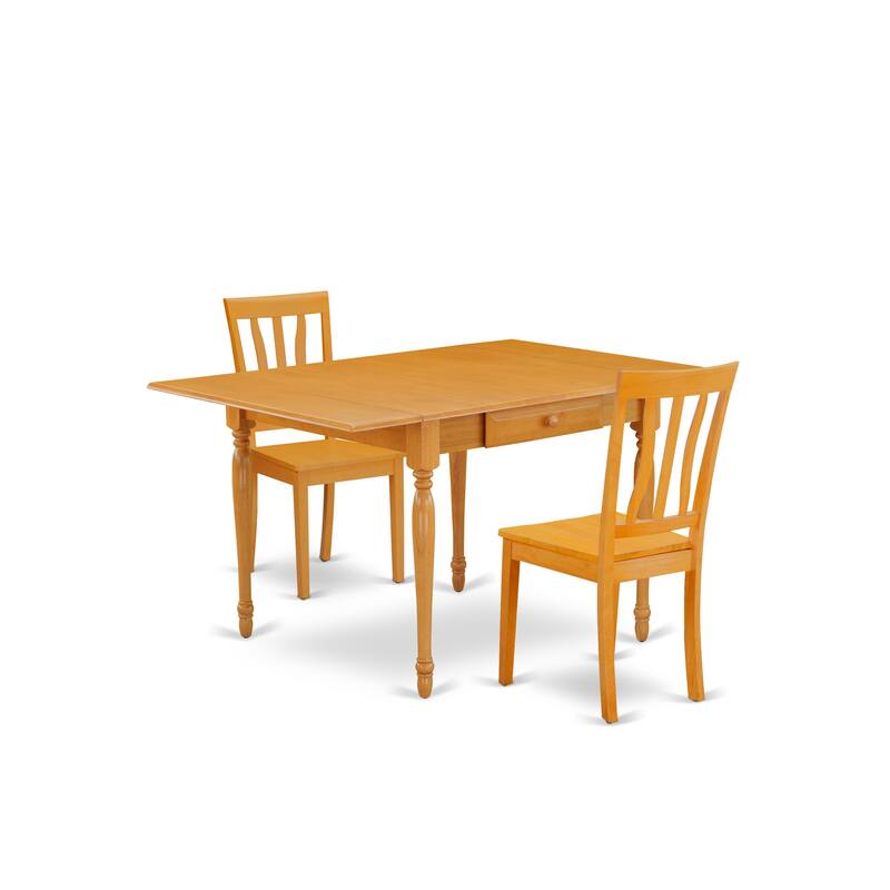 East West Furniture Dining Table Set Includes a Rectangle Wooden Table with Dropleaf and Dining Chairs (Pieces Options)