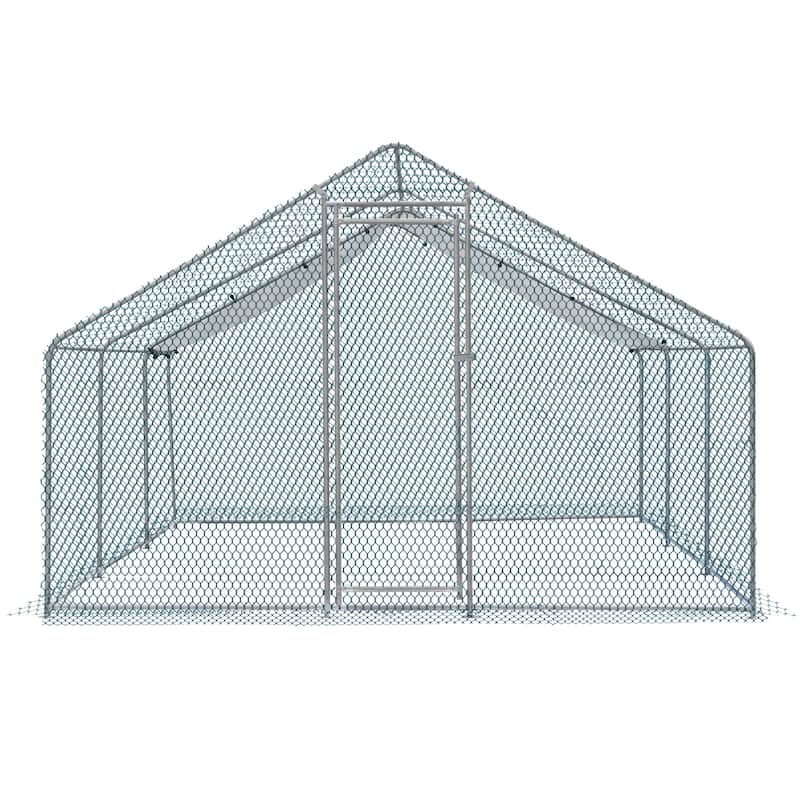 Large 20 x 10 ft Metal Chicken Coop, Waterproof Cage for Farm