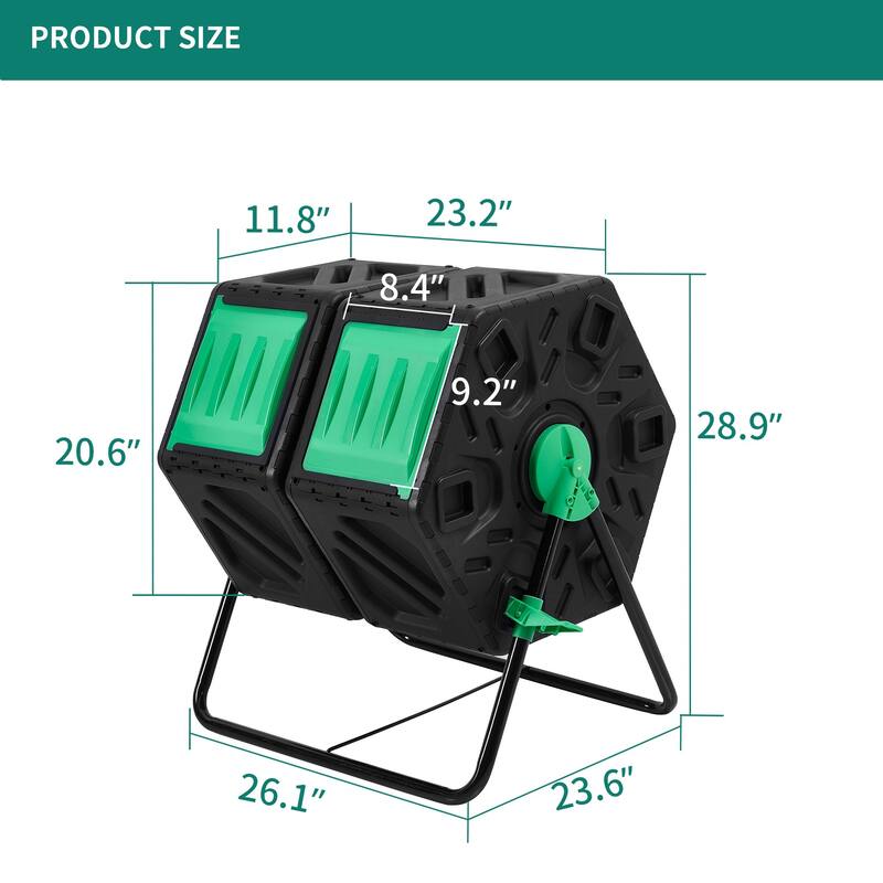 34 Gallon Dual Chamber Compost Tumbler