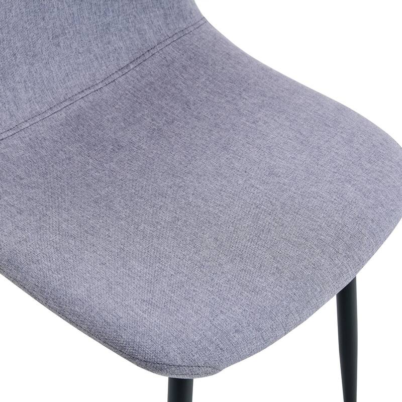 Linen Dining Chair Set of 4 Armless Dining Chair with Metal Legs Kitchen Chair with Round Back Interior Side Chair