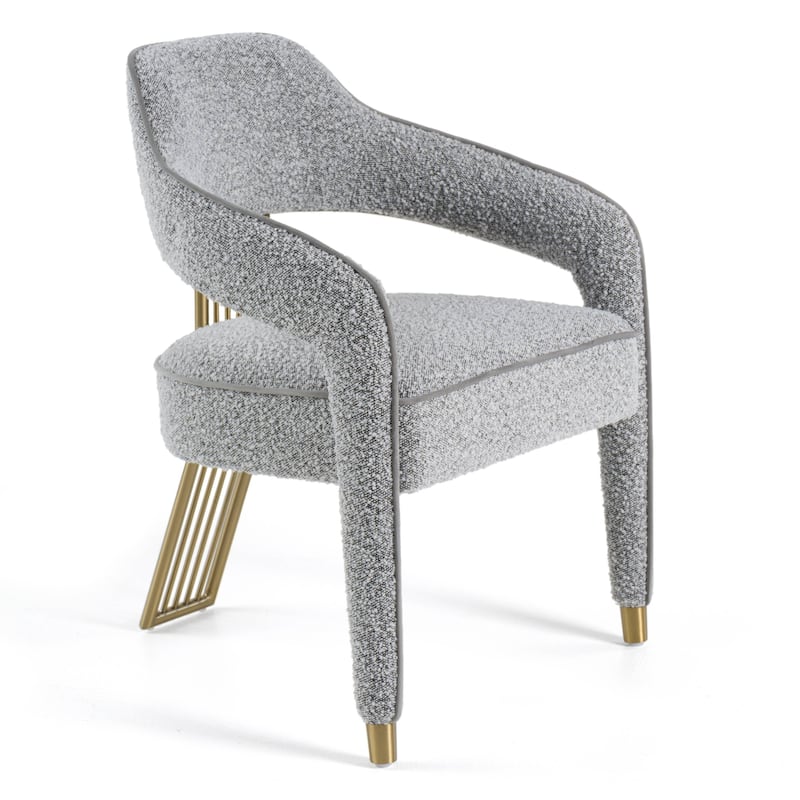 Modrest Kasem Modern Grey Fabric & Gold Dining Chair