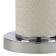 preview thumbnail 6 of 8, SAFAVIEH Lighting 32-inch Ollie Faux Woven Leather Cream Table Lamp (Set of 2) - 15"x15"x31.5"