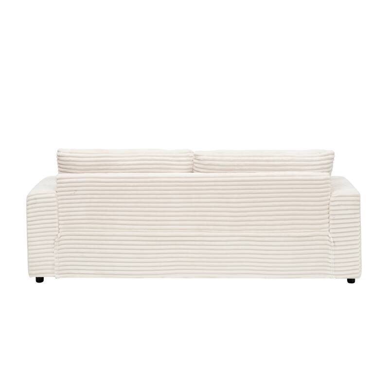 Corduroy Loveseat Sofa with 4 Pillows & Cushions, Upholstered Deep Seat Sofa wSolid Wood Base Frame Recliner Sofa Couch