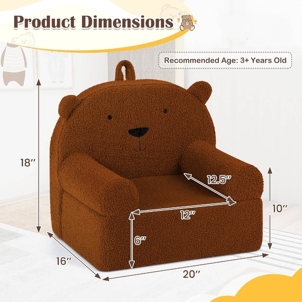 BEAR　ソファ Costway Kids Bear Sofa Toddler Foam Couch with Soft Fleece Fabric